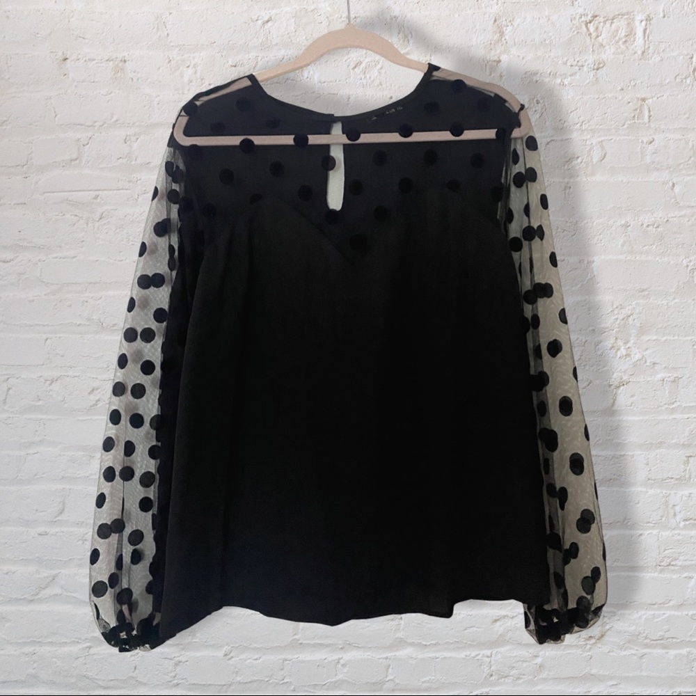 Cute polkadot black dressy top